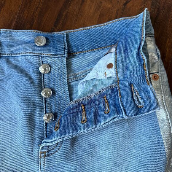 ZADIG & VOLTAIRE Juicy Silver Trim Denim Skirt Button-Fly Raw Hem - Picture 6 of 14